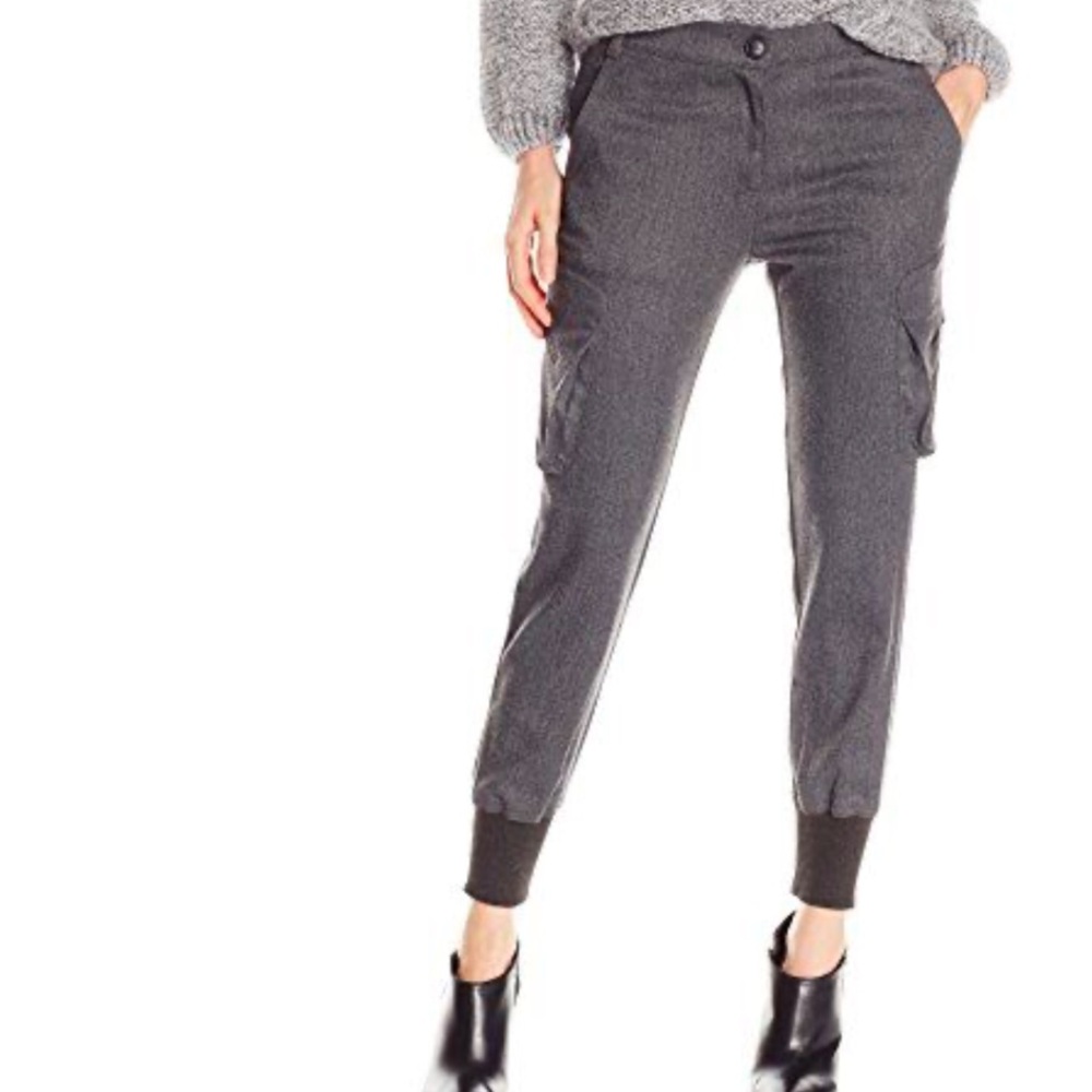 James Jeans Women's Boyfriend Cargo Charcoal Flannel